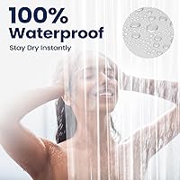 Vista 4 de Downluxe - Forro de cortina para regadera de 72x72 - PEVA transparente. Calibre 3, calibre 8, esmerilado ligero, impermeable, inodoro con orificios