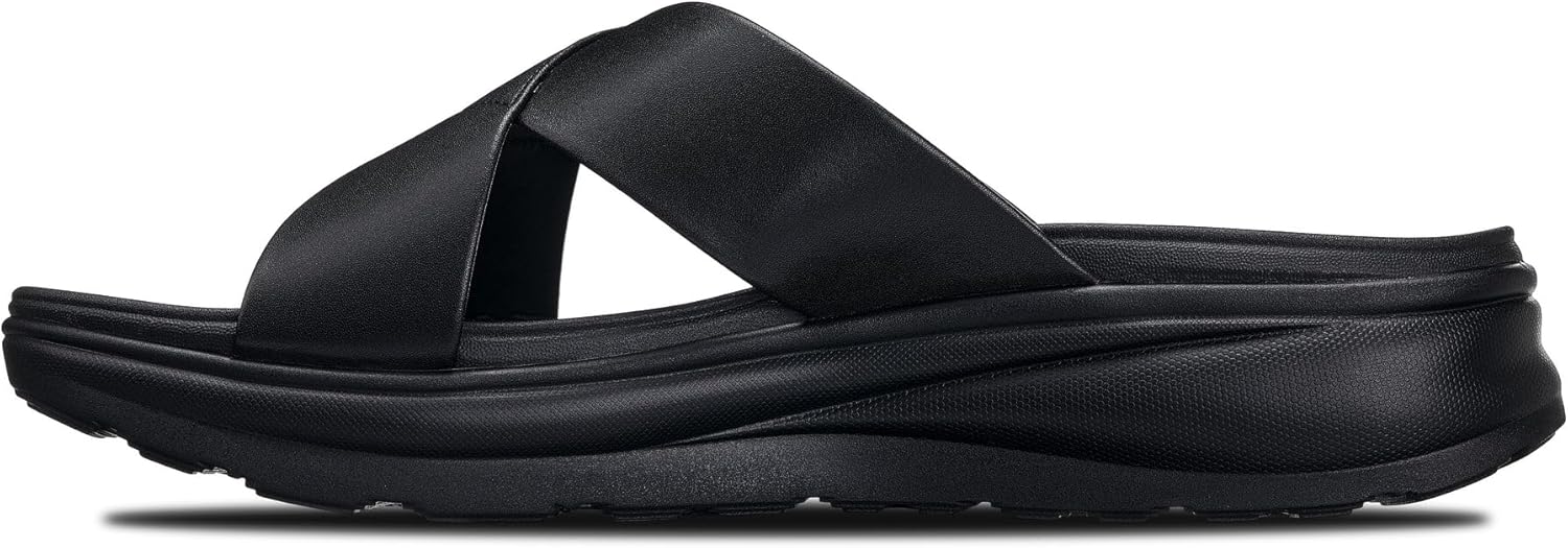 CALTO Men's Invisible Height Increasing Elevator Shoes - Black/Matte Black Ultra Light-Weight Slip-on Comfort Sandals - 2 Inches Taller - X1652 - Size 9 D(M) US - Image 5