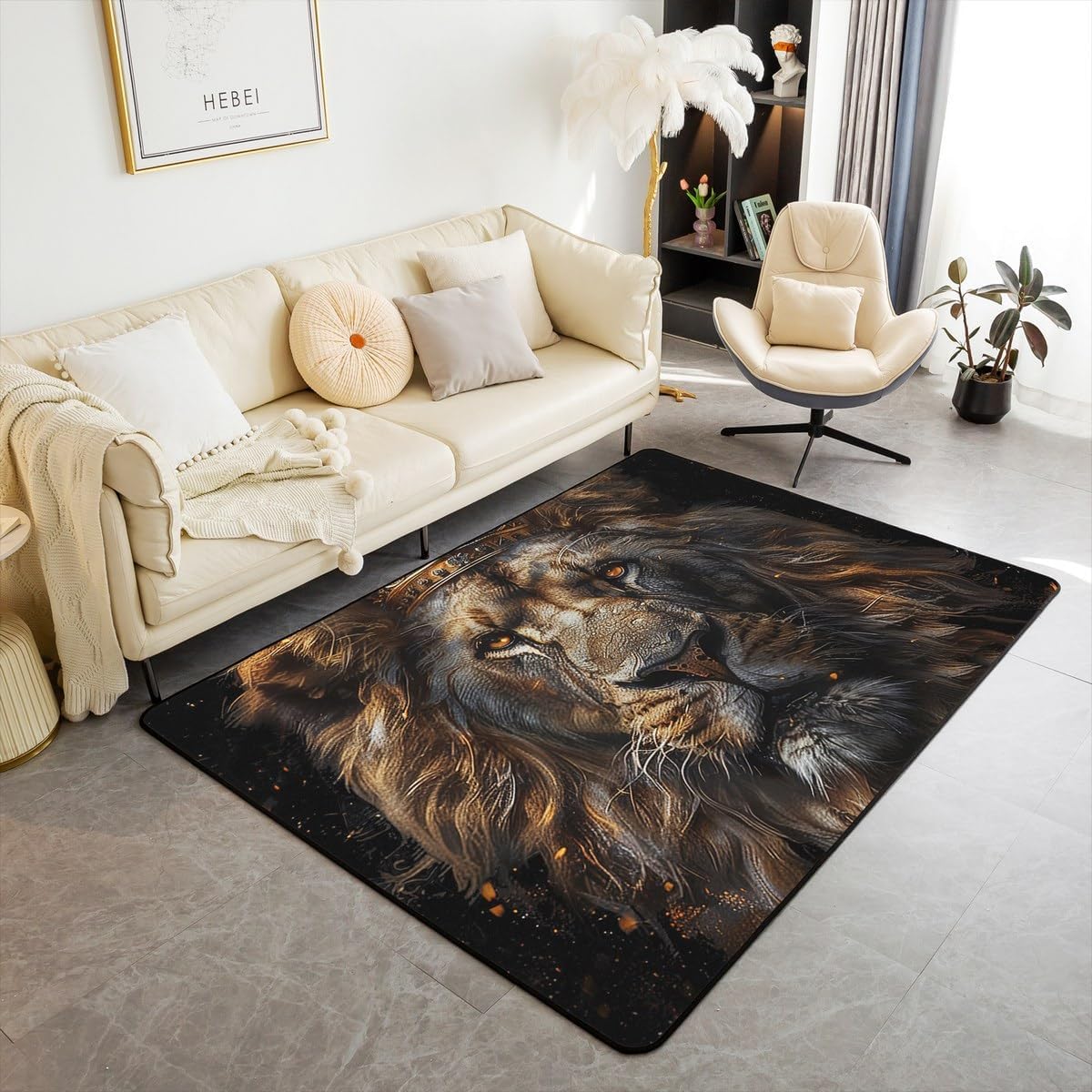Tapis antidérapant salon et chambre enfant facile à nettoyer