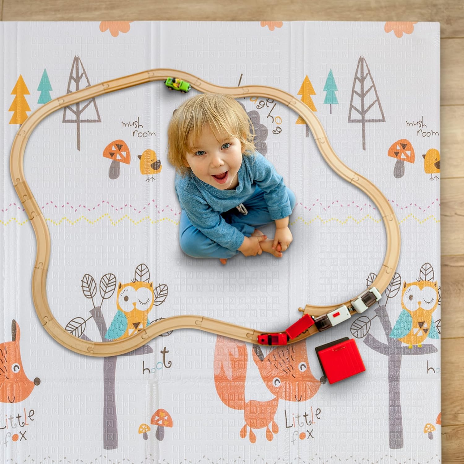 KESI ORNAMENTS Baby Folding Mat,Large Tummy Time Folding Baby Crawling Mat Outdoor Or Indoor Use, Waterproof Portable Double Sides Crawling Mats Cute Cartoon,Non Toxic for Kids Toddler Rug,Multicolor - Image 6 thumbnail