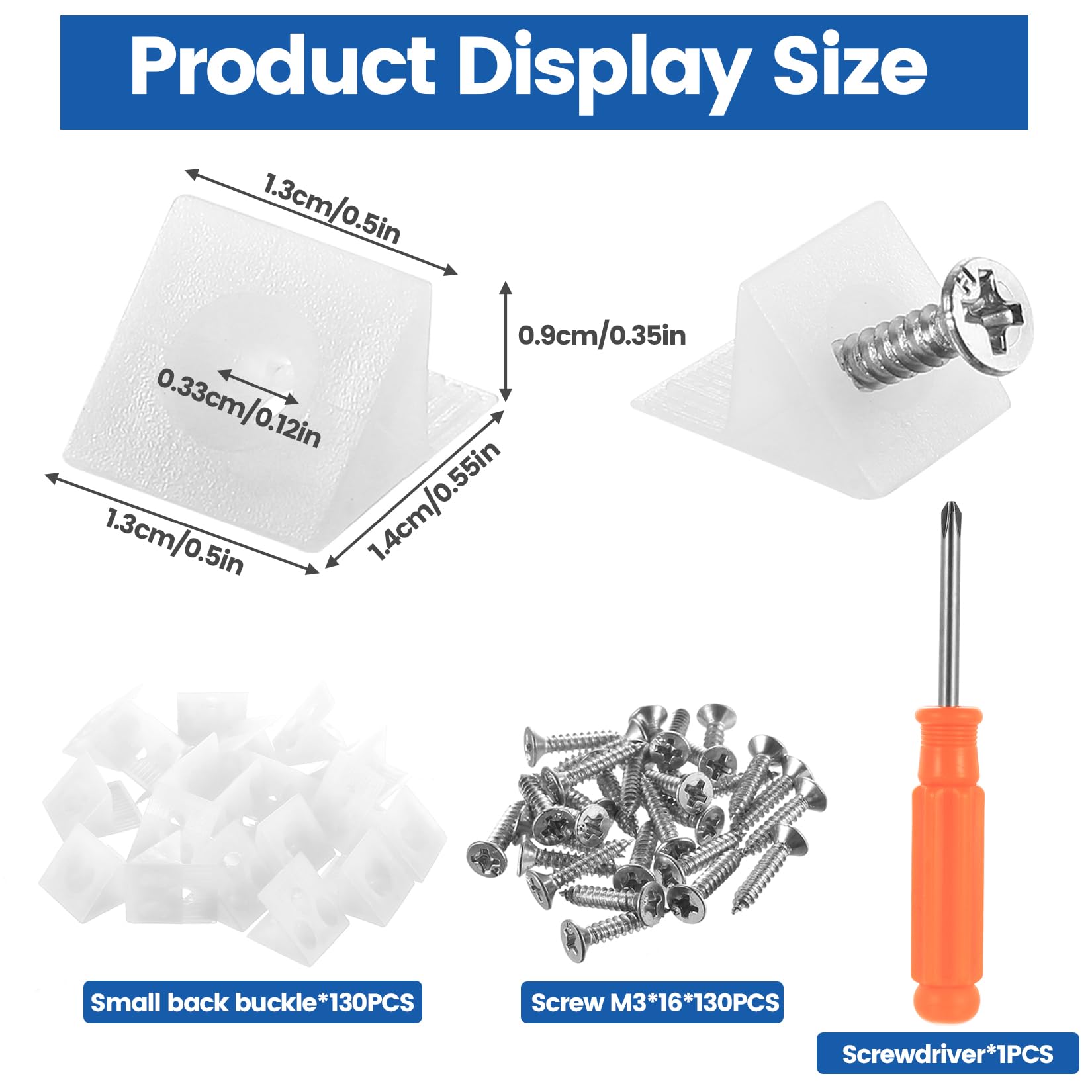 130 SetsDrawer Supports for Sagging Drawers Drawer Repair Kit, Drawer Bottom Support Wedge Kit with Screws - Image 2