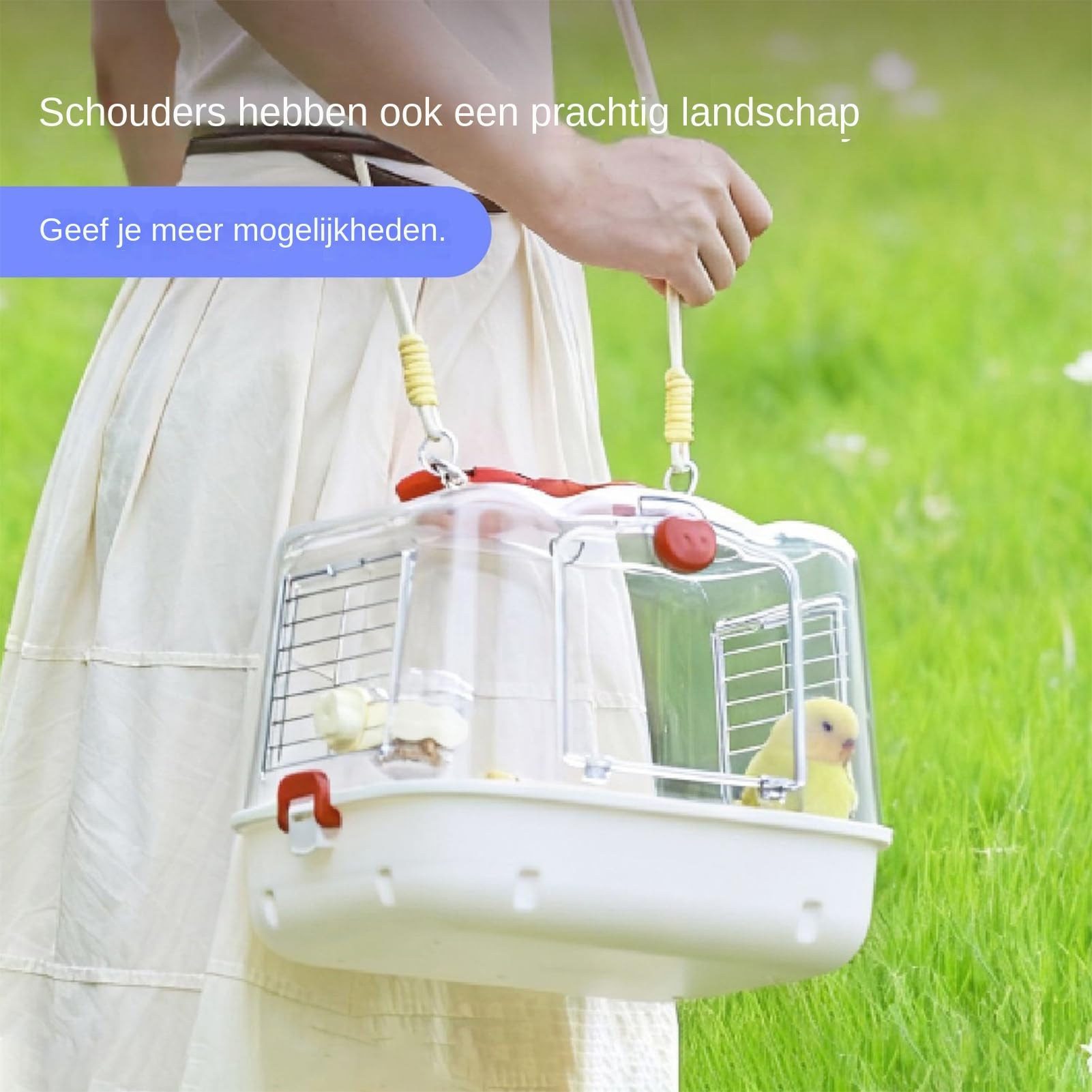 Jaula de Transporte para Aves de Viaje Bolsa De Transporte Transpirable | Bolsa Para Transportar Aves Con Soporte para Paseos al Aire Libre y Aventuras de Ninfas Periquitos y Agapornis