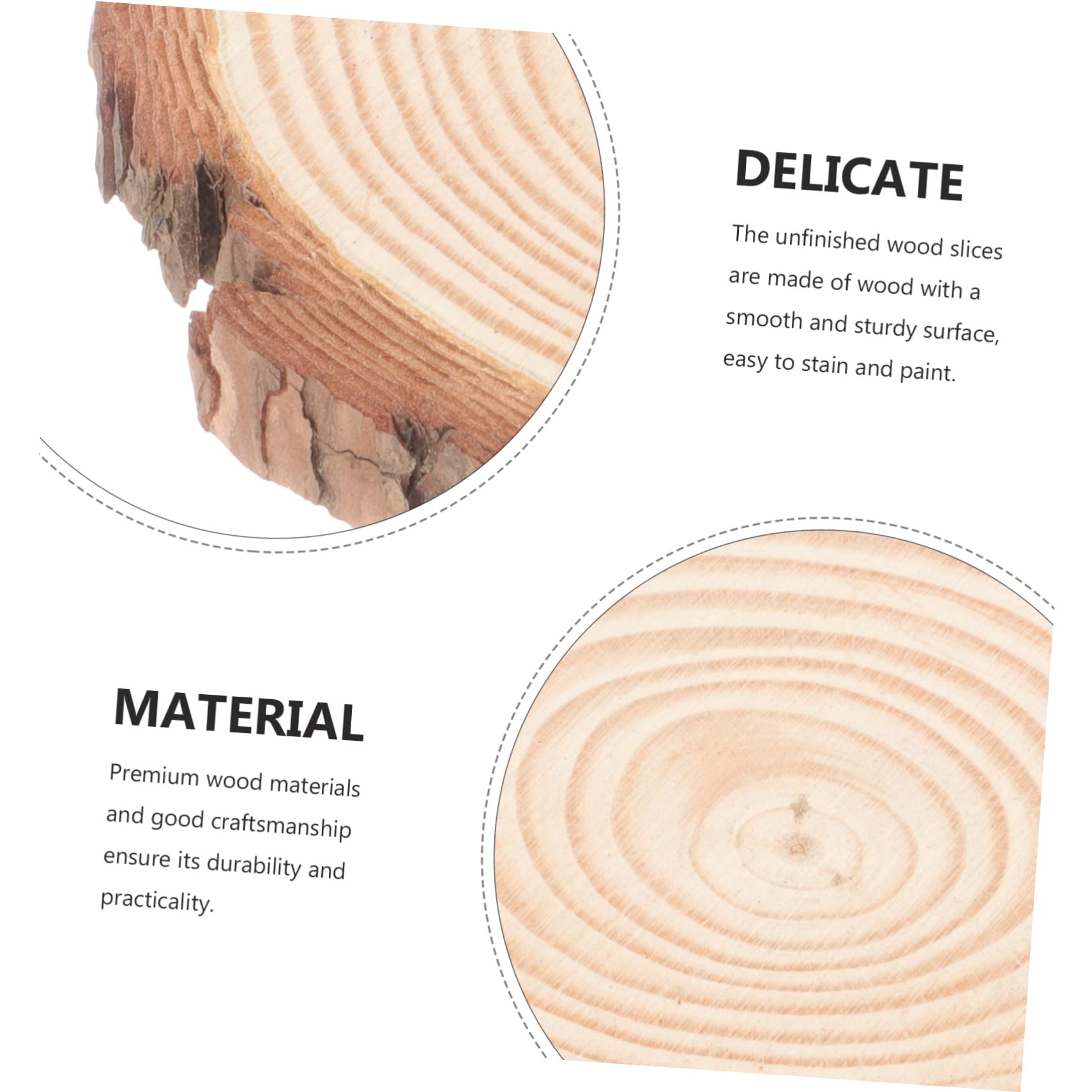Sewroro 6piezas Pack De Discos De Madera Natural Sin Terminar Perfectos Para Bricolaje y Manualidades