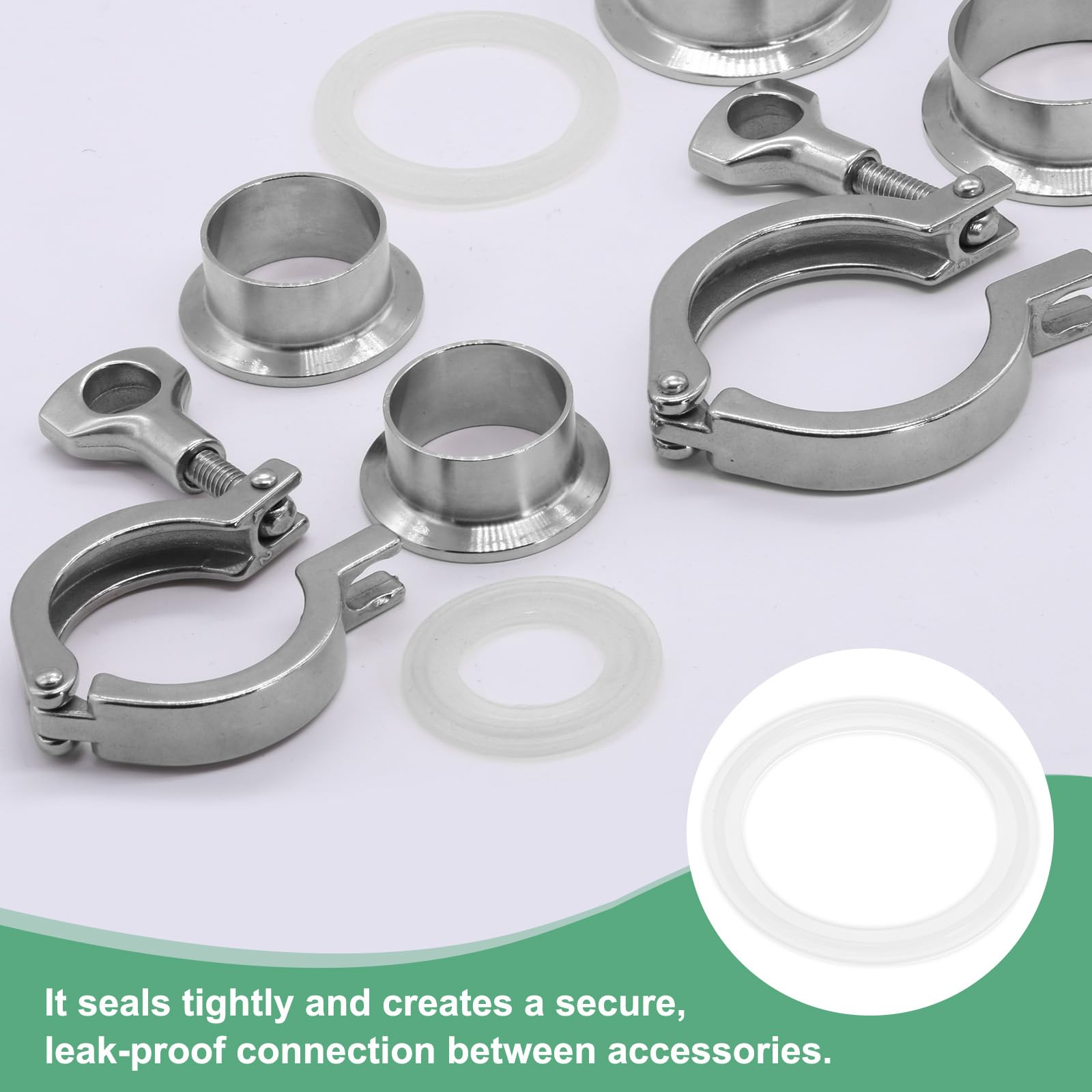 M METERXITY 4-Pack Silicone O-Rings Gasket 2.4 In/60.2mm O-Rings Seal Gasket Fits for OD 3.1 In/77.5mm Sanitary Pipe Weld Ferrule/Sink Plug/Bathtub Plug/Sealing Faucets - Image 4