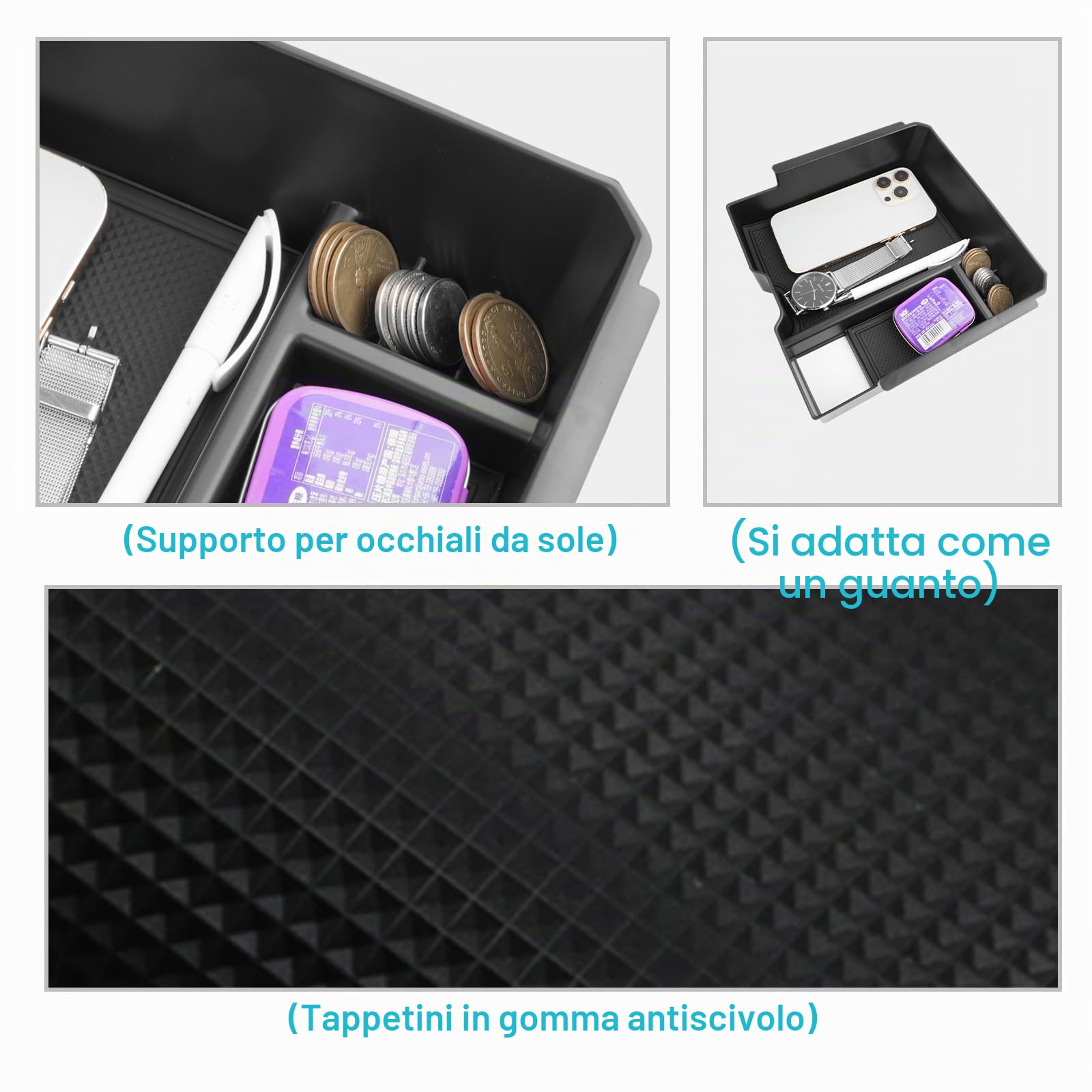 CDEFG Compatibile con Ford Ranger T9 2023 2024 2025 Raptor Wildtrak XLT Vano Portaoggetti da Bracciolo Scatola di Controllo Centrale Scatola di Organizer per Auto Ranger Accessori (Freno elettronici)