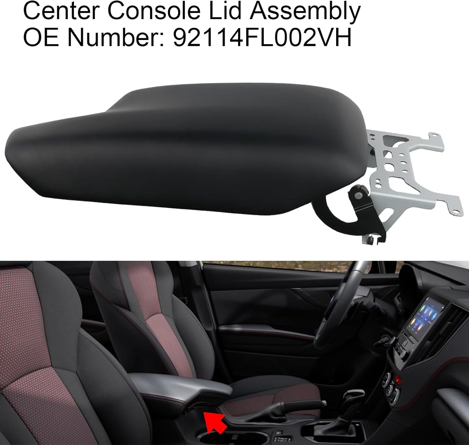 Areyourshop Center Console Lid Assembly For Subaru Crosstrek 2018-2023 For Subaru Impreza 2017-2023 92114FL002VH