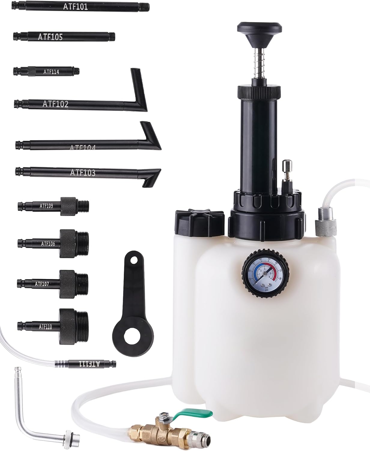 3L Transmission Fluid Transfer Pump, Manual Fluid Transfer Pump Kit with 12 ATF Adapters, Automotive Transmission Filler Service System for Transmission, Differential and