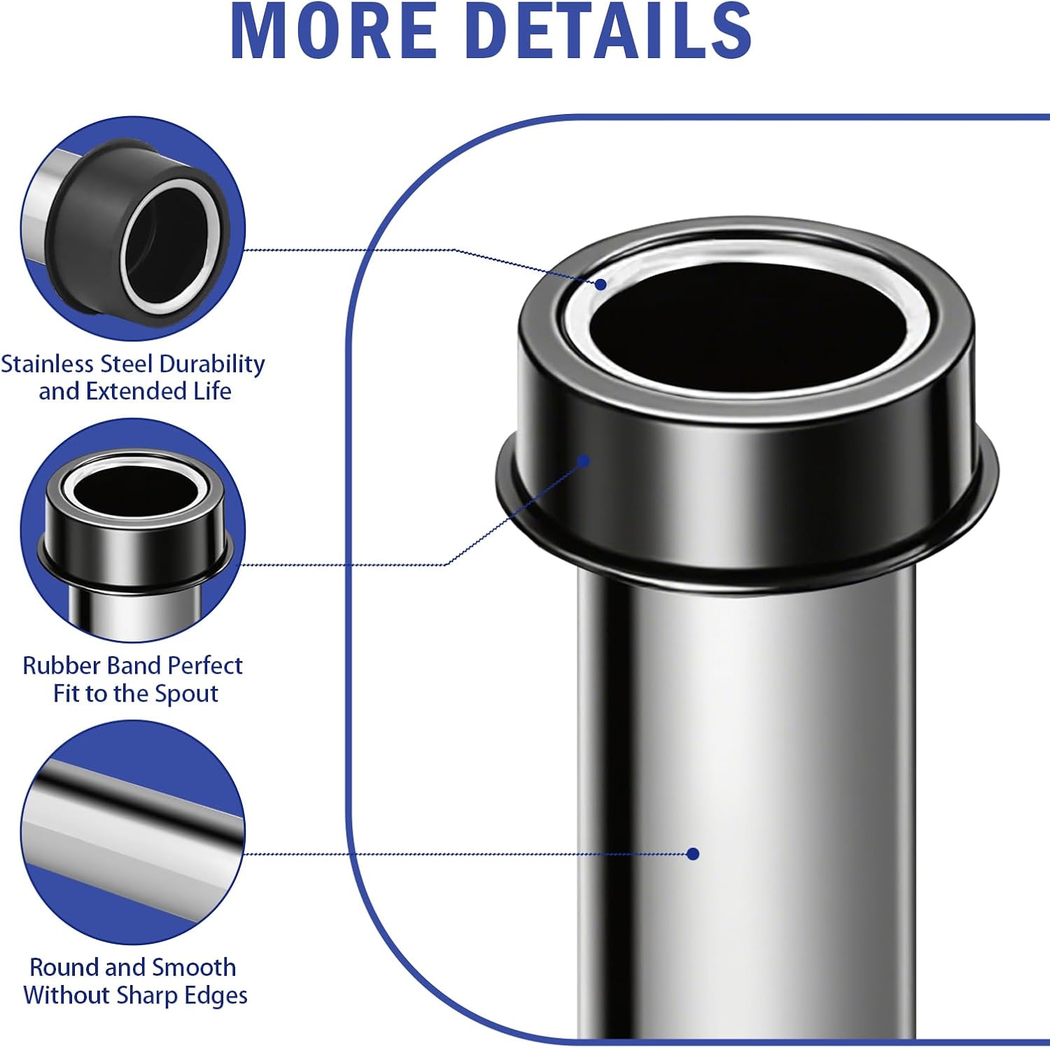 2 Pcs Bar Sink Overflow Pipe 7.48 Inches Stainless Steel Sink Strainer Pipe Kitchen Sink Drain Stopper Bathroom Pipes Fittings Easy to Install