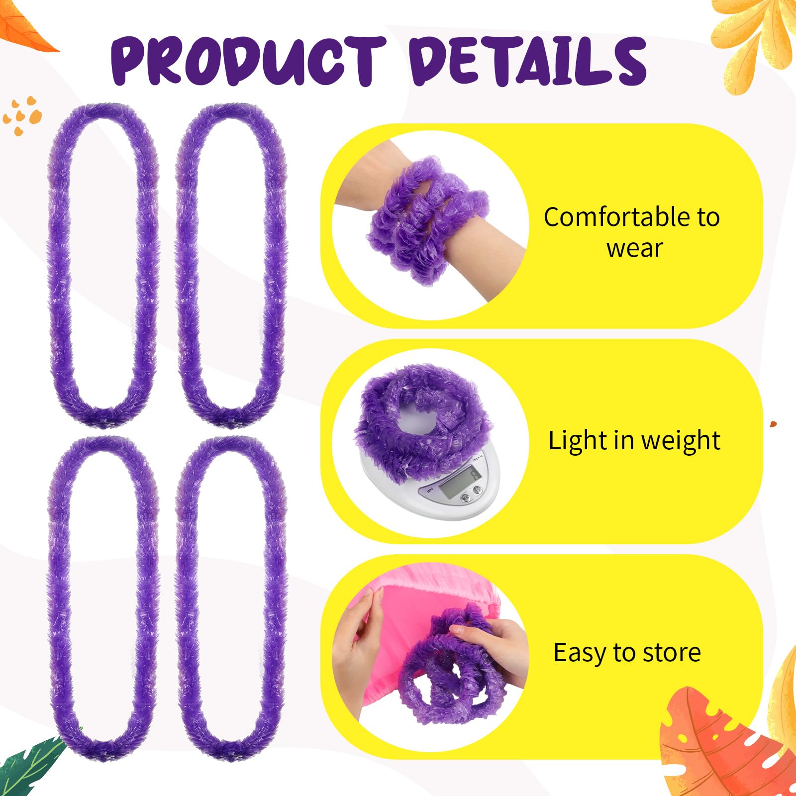 Leis hawaiano a granel de plástico Lei Luau decoraciones de fiesta hawaiano collar de flores tropicales Leis collares florales collares de flores Lei collares para hawaiano Luau fiesta de verano