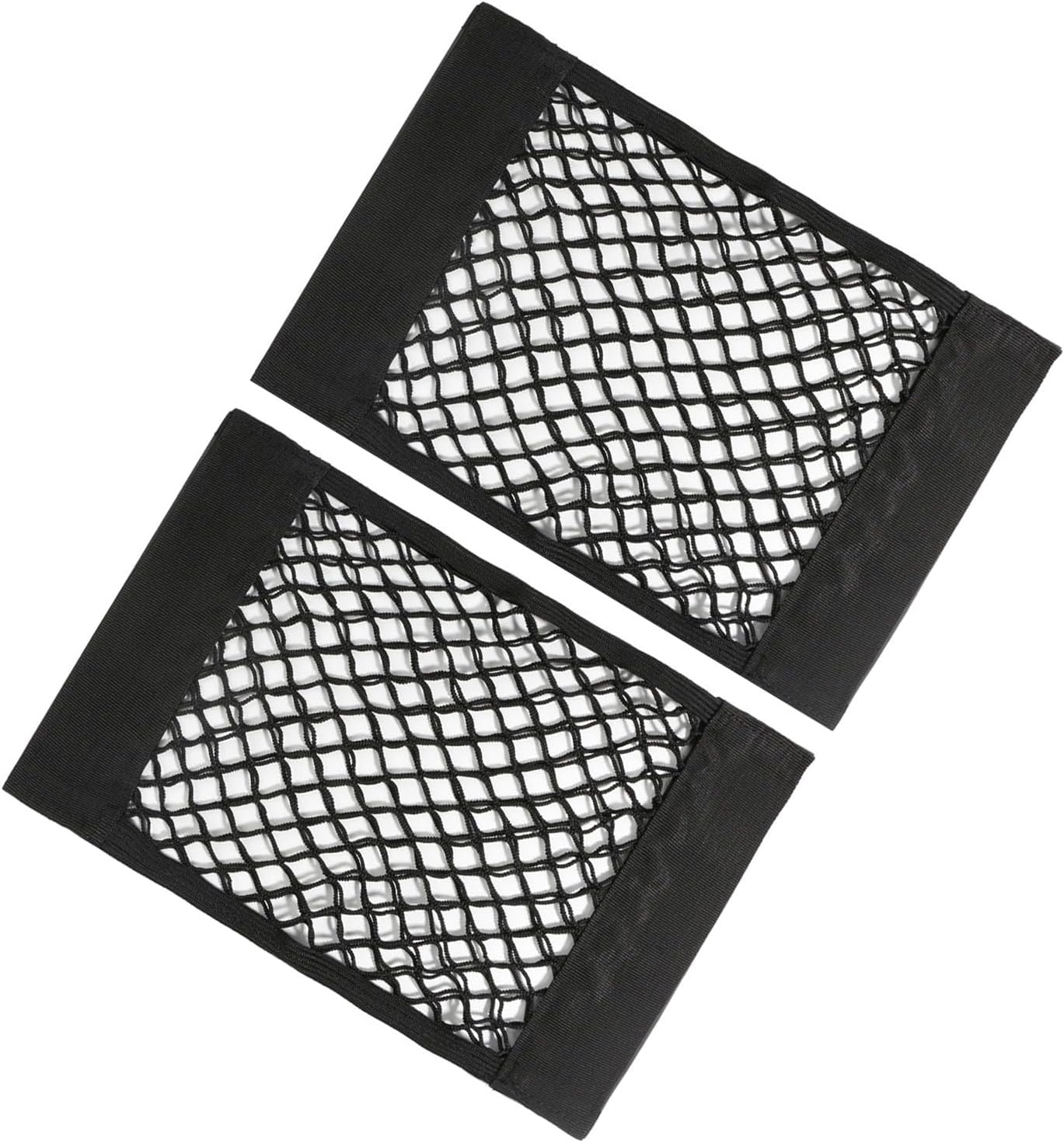 WADY 2 Pcs Car Boot Storage Net, Elastic String Net Mesh, Black Adhesive Mesh Cargo Net, Campervan Accessories for Van, Caravan, Trunk, Cargo, Camping, Car Organiser Essentials 40x24cm