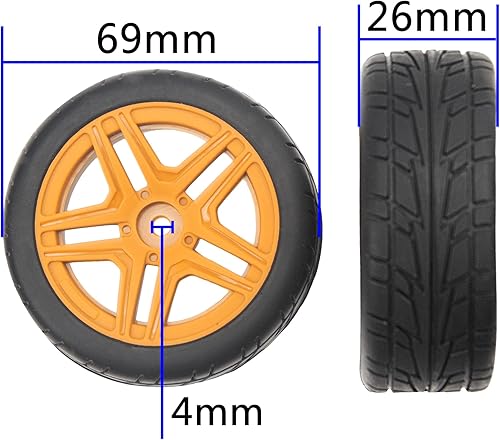 Miniatura 6 de OD2.75 pulgadas, llantas de cubo hexagonal de 0.479 pulgadas, llantas de nailon y goma compatibles con HSP Tamiya HPI, Kyosho Traxxas WLtoys 110 112