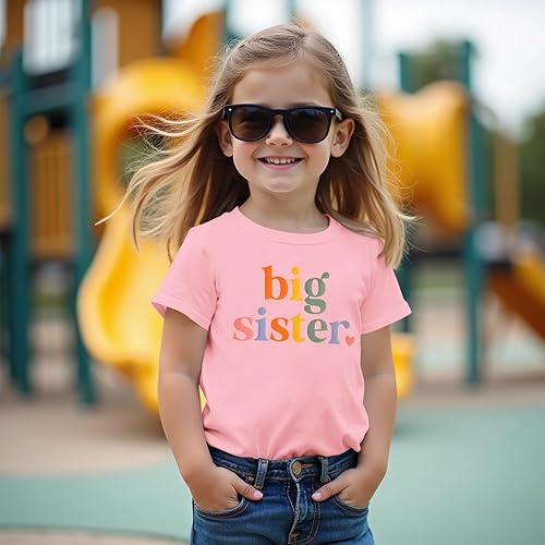 Miniatura 2 de IZYJOY Camiseta de manga corta con anuncio para hermana mayor, camiseta de verano para revelación de hermanos