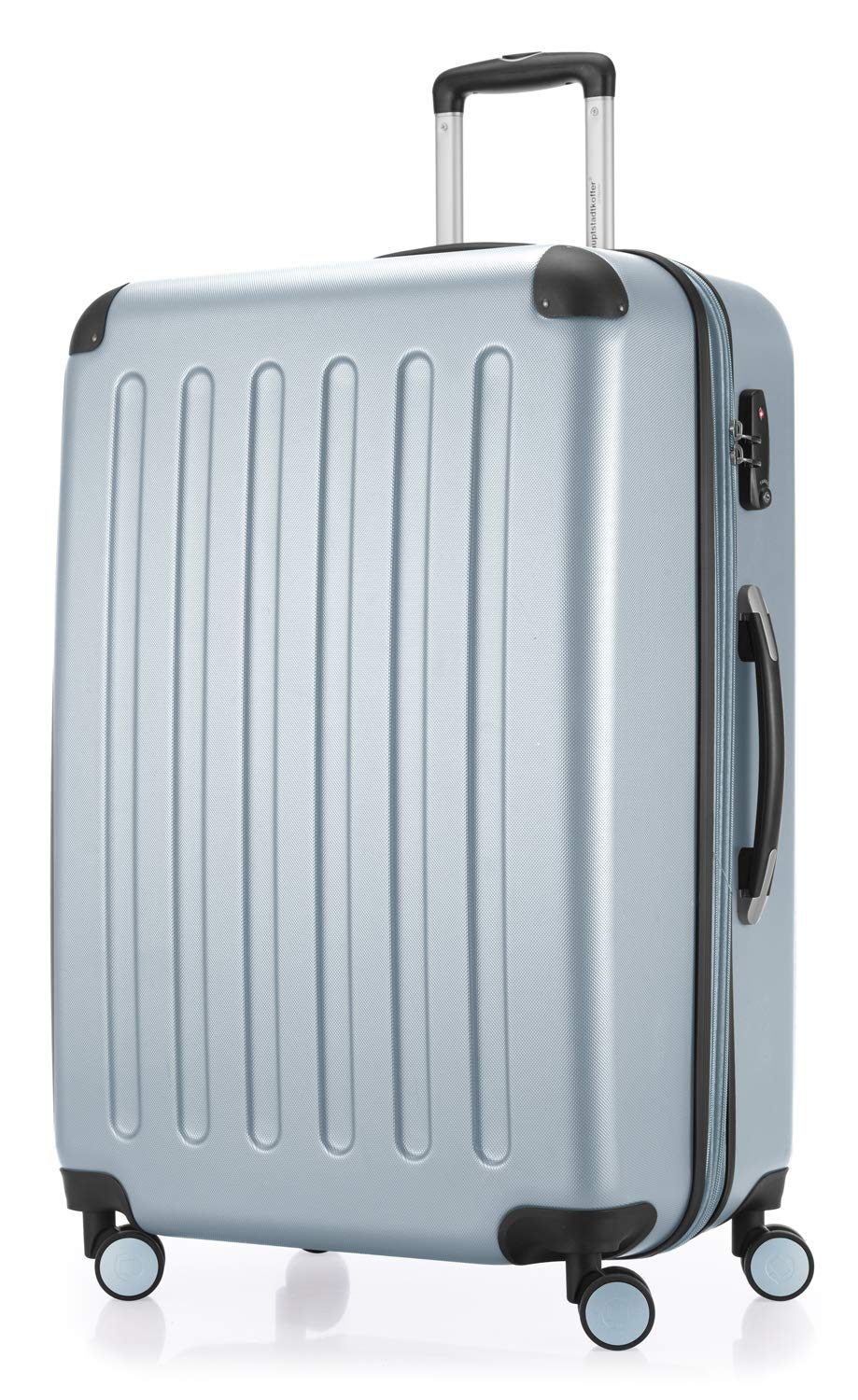 Hauptstadtkoffer Spree – Valigia rigida grande, TSA, 4 ruote doppie, trolley, valigia da viaggio, espandibile, 75 cm, 119 litri, Piscina blu