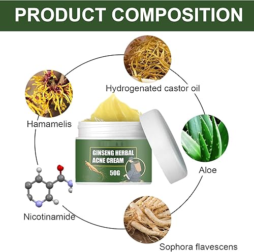 Miniatura 5 de Mnpalettey Crema herbaria del acné del ginseng, crema eliminadora del acné de hierbas, crema de acné a base de hierbas lejos de las marcas del acné