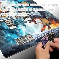 Vista 3 de Tapete de Juego Premium 24 x 14 pulgadas MTG Compatible con OCG CCG RPG TCG Playmat (Hielo y Fuego)