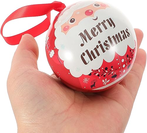 Miniatura 3 de Tarro de caramelo de Navidad, caja de bolas de caramelo, contenedor de galletas, regalos de Navidad, bolas redondas para árbol de Navidad, latas de