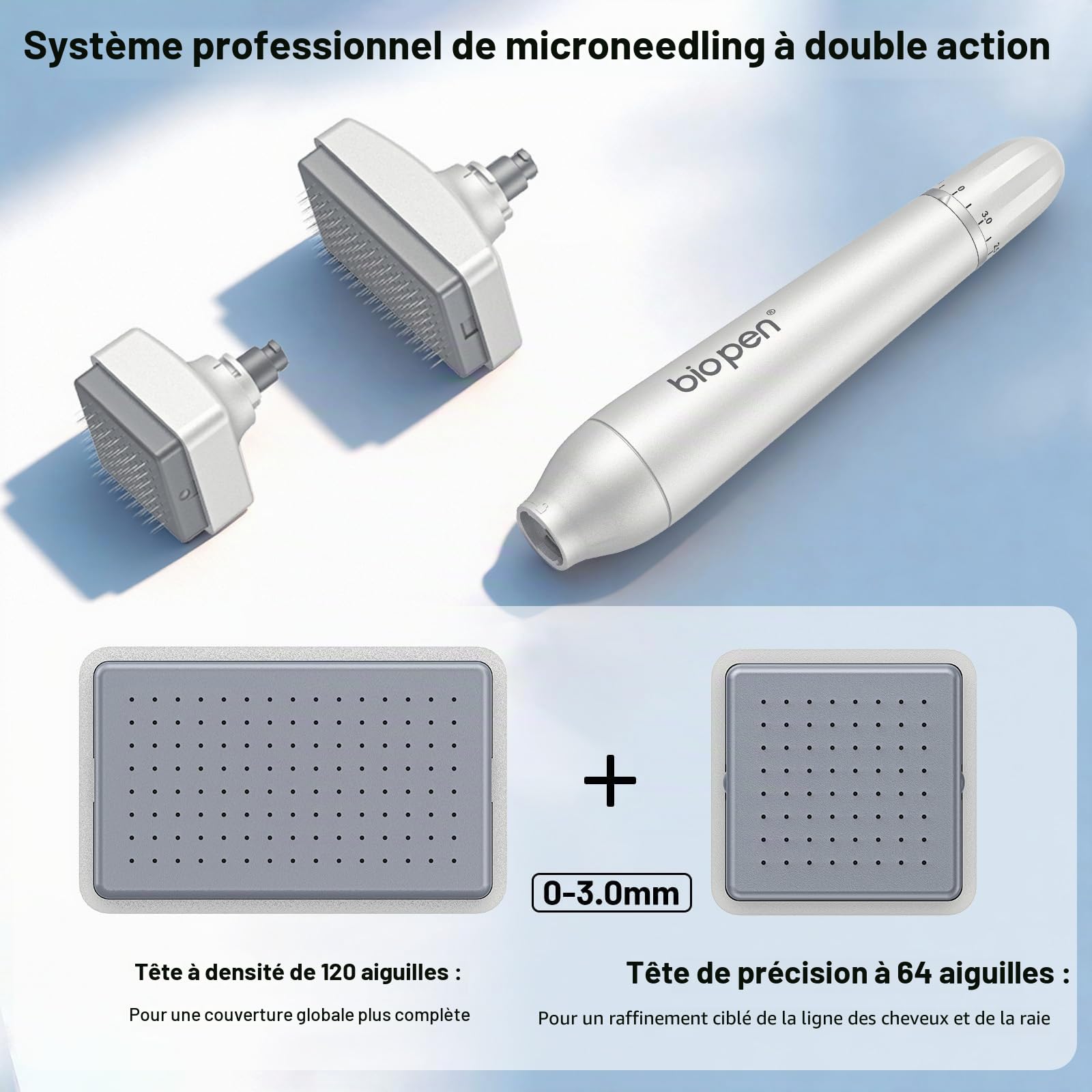 Dr. Pen 2026 Ultima Bio 4 Microneedling Derma Stamp – Système professionnel double action – Aiguilles en titane 120 & 64, réglables de 0 à 3 mm, jusqu'à 60% d'absorption sérique en plus pour la