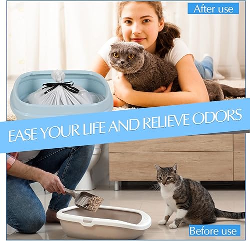 Miniatura 5 de Jutom 56 bolsas de arena para gatos de 31 x 18 pulgadas, grandes y gruesas, con agujeros, cordón y suministros para mascotas