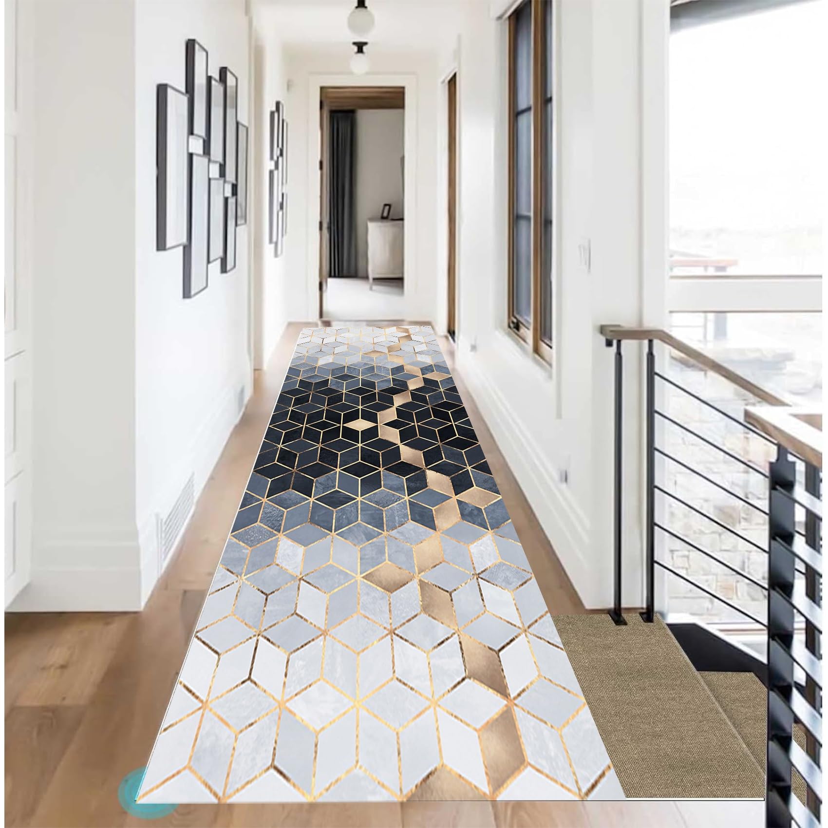 Tapis de cuisine 60x220cm avec envers caoutchouc pour couloir maison