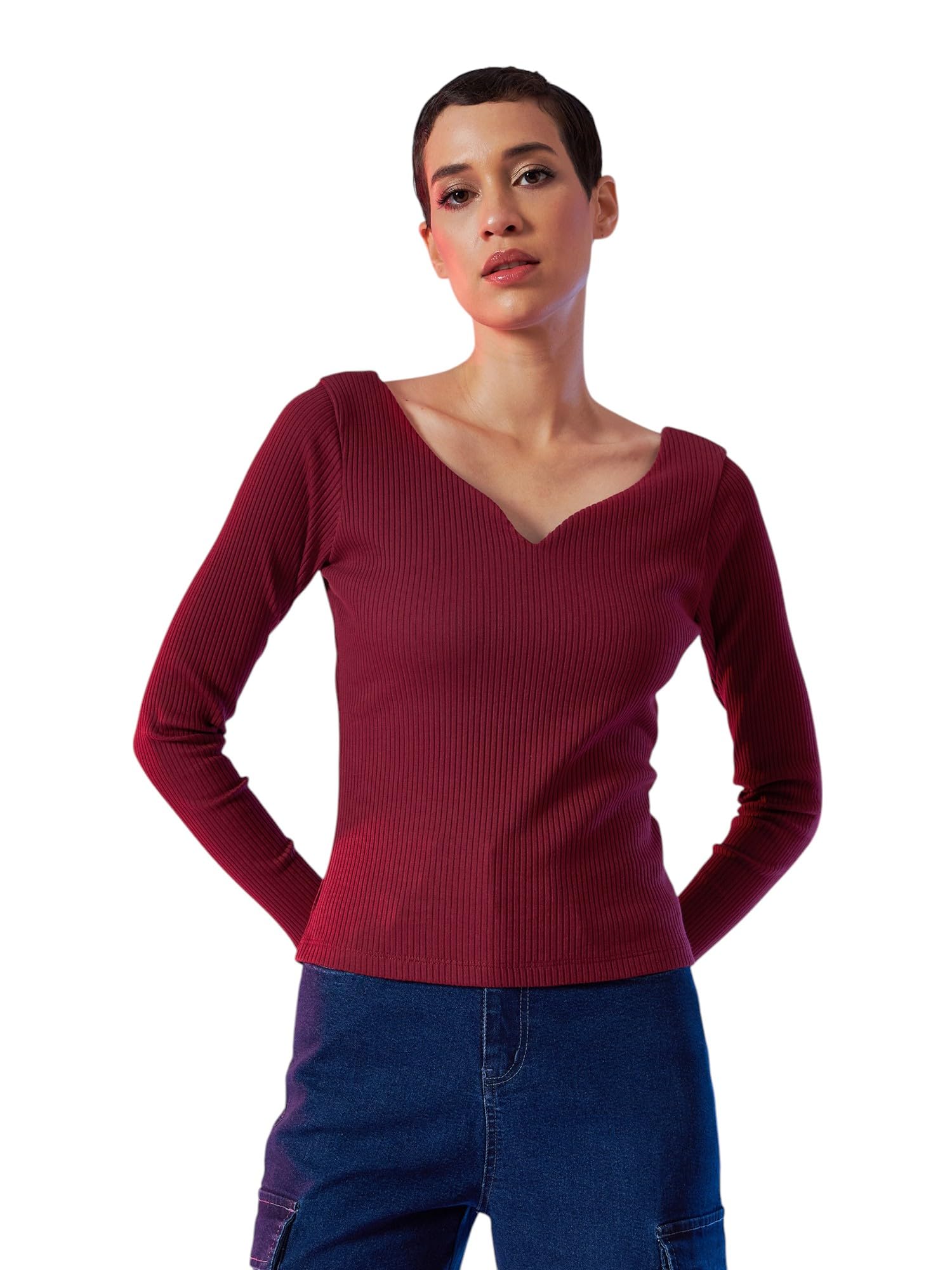 sassafras Women Sweetheart Neck Rib Top-picture-34