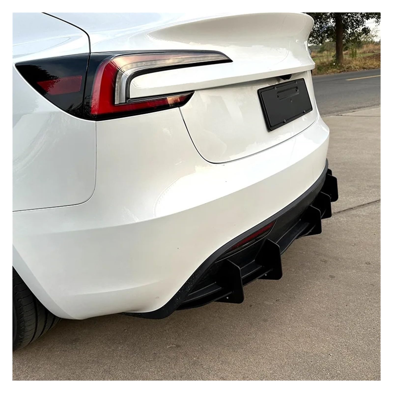 para Tesla para Model 3 Highland 2023-2025 reajuste para difusor de Parachoques Trasero Labio alerón Inferior Cuchilla Viento Placa divisora