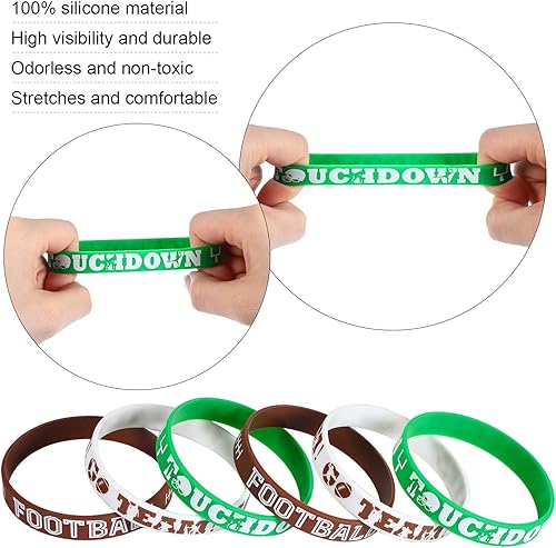 Miniatura 7 de 30 pulseras de silicona para fiestas de fútbol, pulseras de goma con temática de cumpleaños de fútbol, accesorios de regalo de fútbol para adultos,