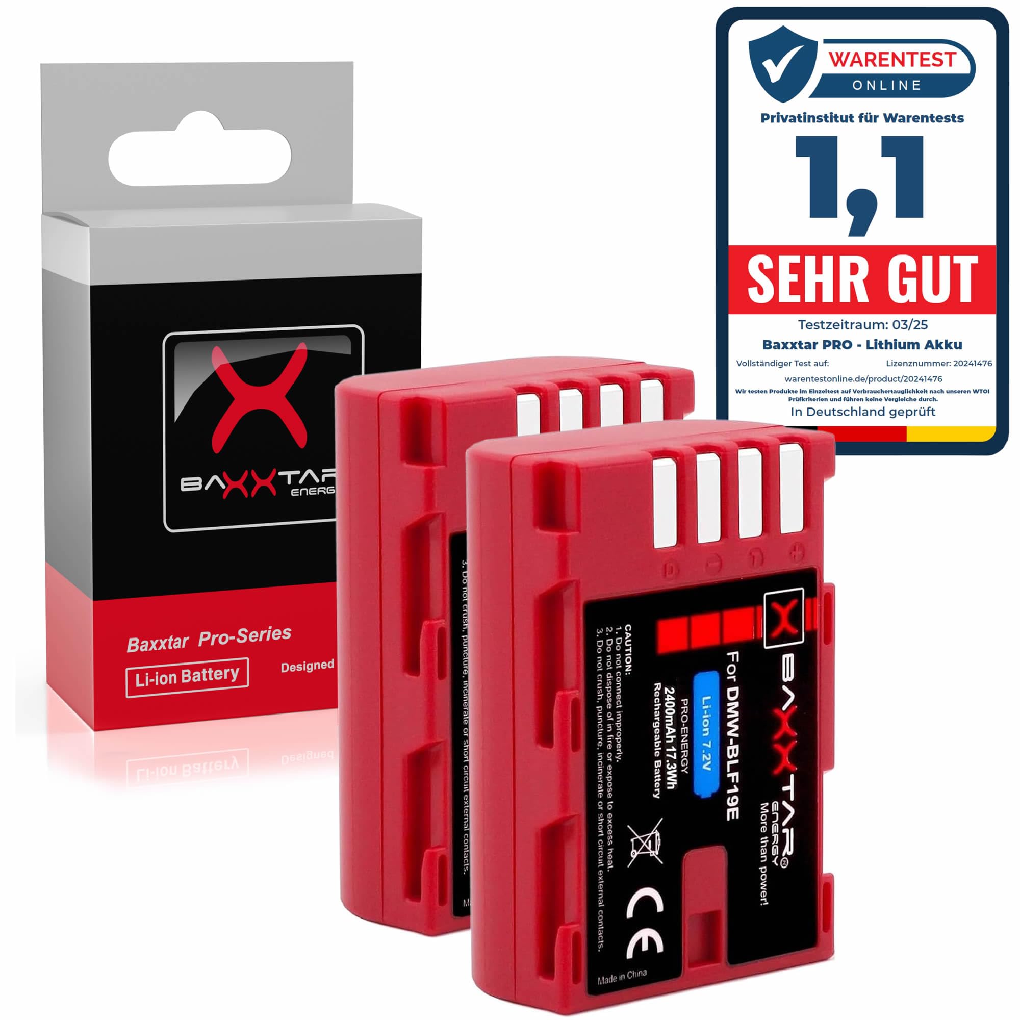 Baxxtar Pro 2X Akumulator do Panasonic DMW-BLF19 BLF19E 2400mAh