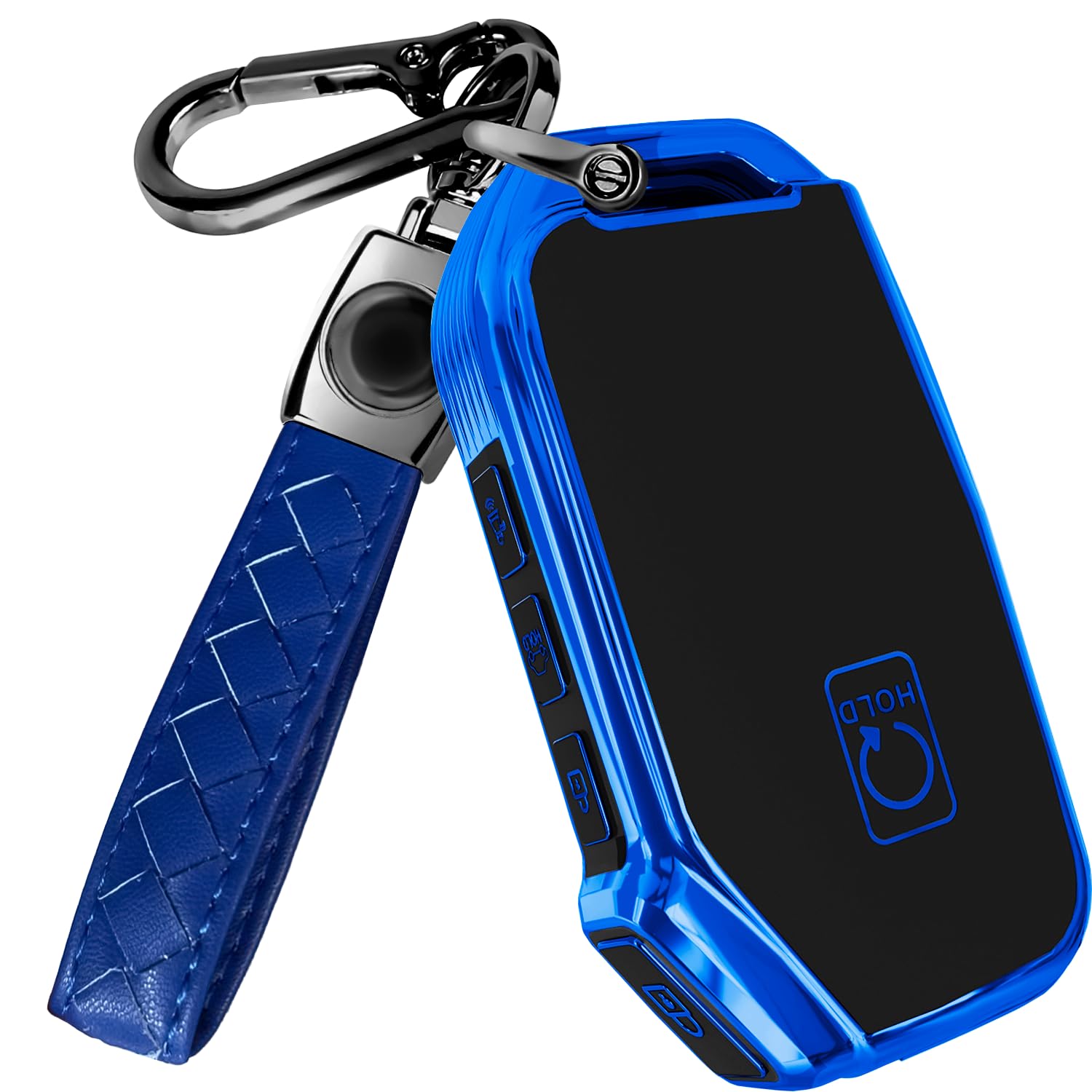 Lucrum Key Fob Cover for Kia, TPU KeyFob Case &amp; Leather Keychain