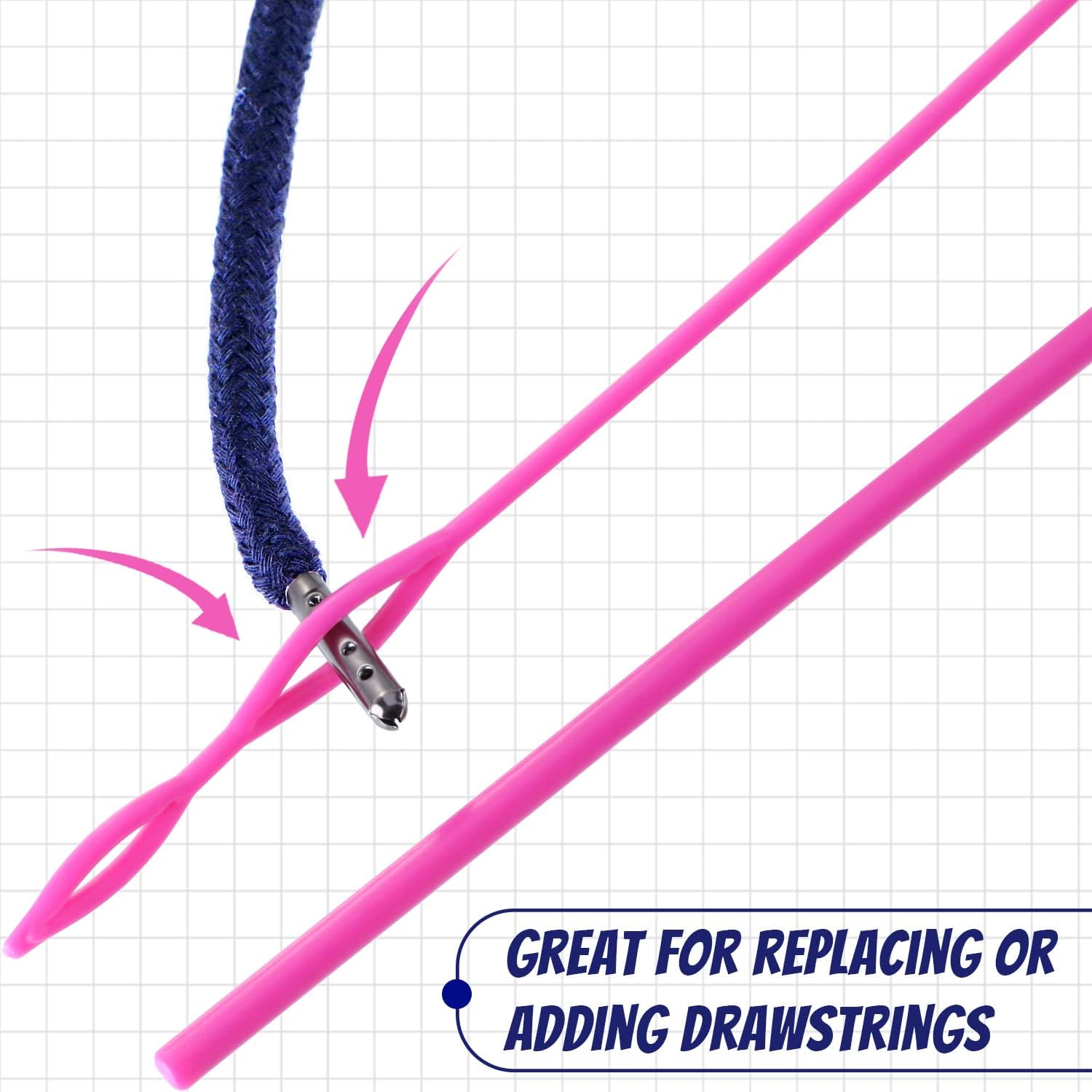 Drawstring Cords Replacement Drawstrings with Easy Threader for Sweatpants Shorts Pants Jackets Coats (Navy Blue)