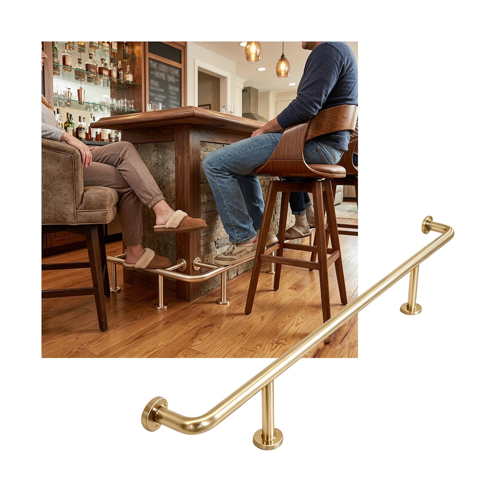 Supports de rails de pieds étanches pour bar et restaurant 1M10