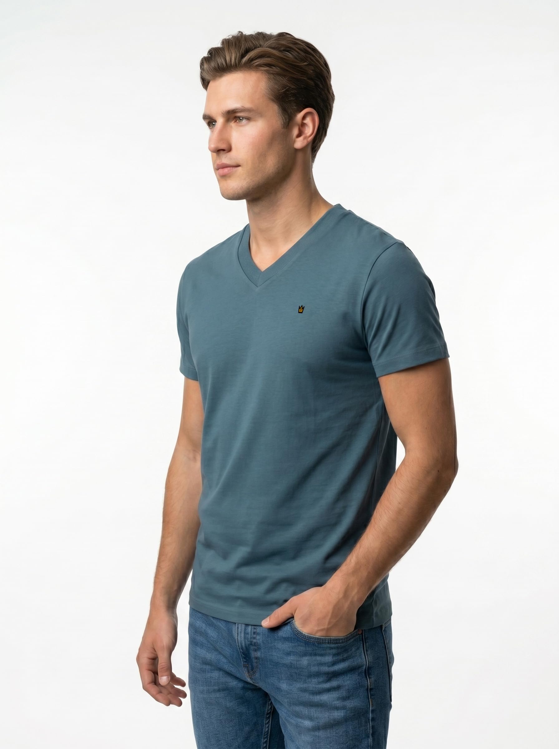 4er-Pack Herren V-Ausschnitt Kurzärmlige T-Shirts