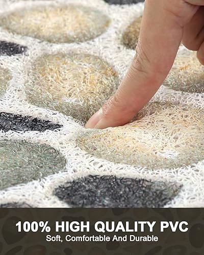 Miniatura 4 de Tapete de ducha antideslizante de secado rápido antideslizante para ducha interior, tapete de PVC suave para pies, tapete de baño extra grande para