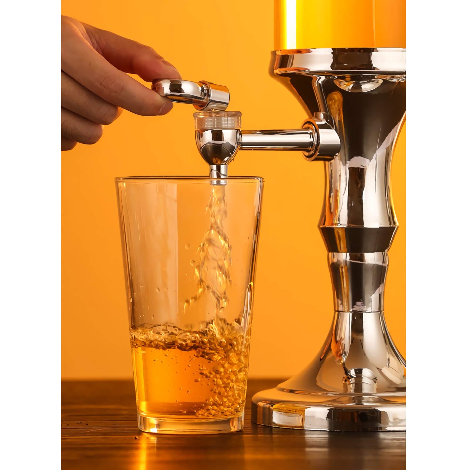 Dispensador de torre de cerveza Dispensador de torre de cerveza, Dispensador de cerveza plateado con luz, grifo y tubo de hielo extraíble para Bar Fiesta Barbacoa Restaurante, Dispensador de bebidas
