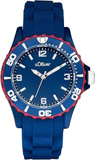 s.Oliver Kinderuhr für Jungs und Mädchen - 28 mm - Gute Ablesbarkeit - Lern-Zifferblatt - widerstandsfähiges Silikonband - 3 ATM wasserfest - hoher analoge Armbanduhr mit Quarzwerk - Geschenkidee