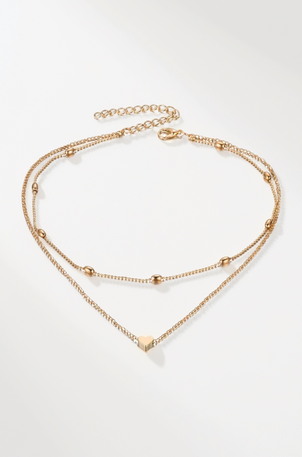 Stylish Multilayer Chain Pendant Necklace for Women and Girls Minimalist Heart Star Bohemian Crystal Choker Necklace