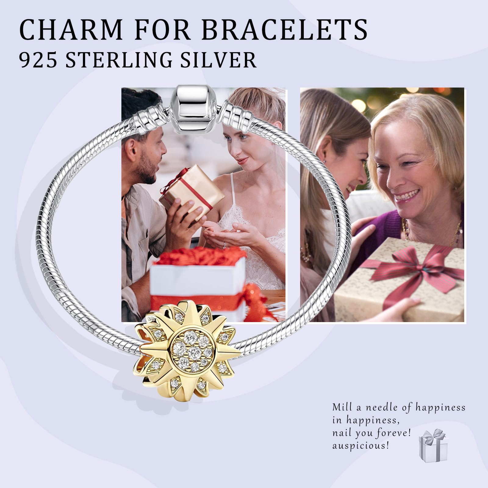 Charms Argent 925 Sterling Doré Pendentifs Perles pour Bracelets Colliers Christmas Day Bijoux Cadeau Pour Femme