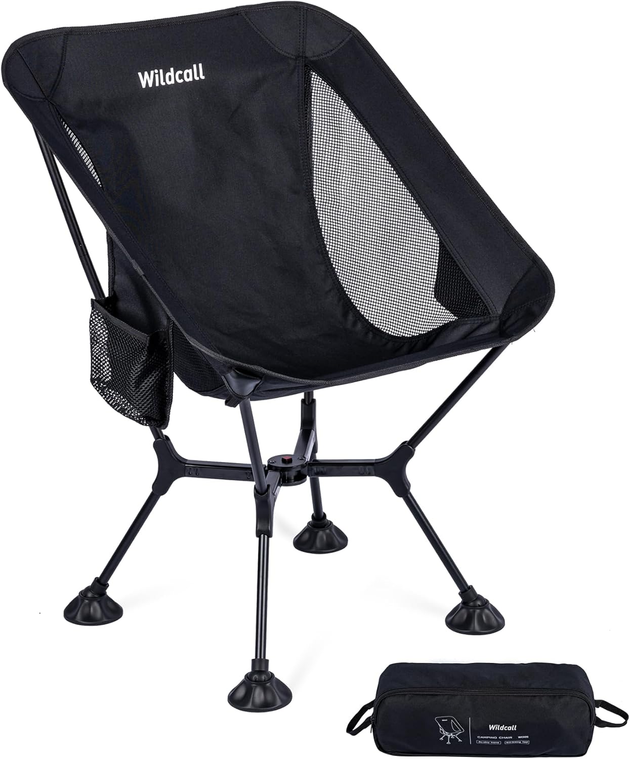 WildCall 1 Anti-Sink Feet Camping Chair and 1 Ultralight Camping Table, Ultralight Compact for Adults Outdoor Camping Backpacking Hiking