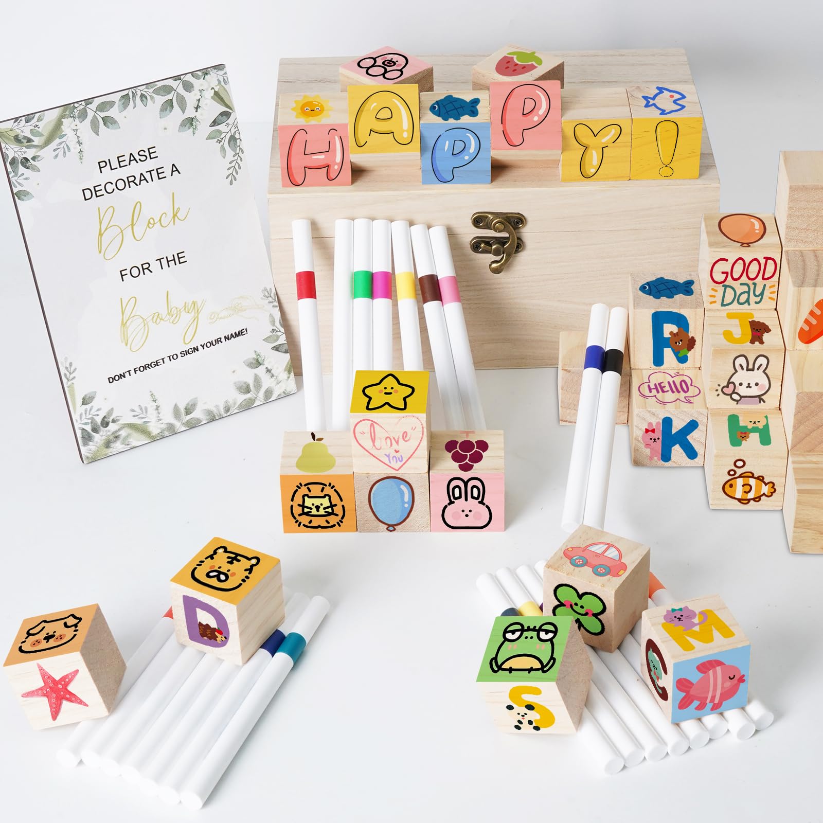 Zestaw 78 gier przedporodowych, Baby Shower Games, najzabawniejsze gry Deco Baby Shower, do majsterkowania, malarstwa, rzemiosła, odpowiednie na przyjęcia urodzinowe dla chłopców i dziewcząt