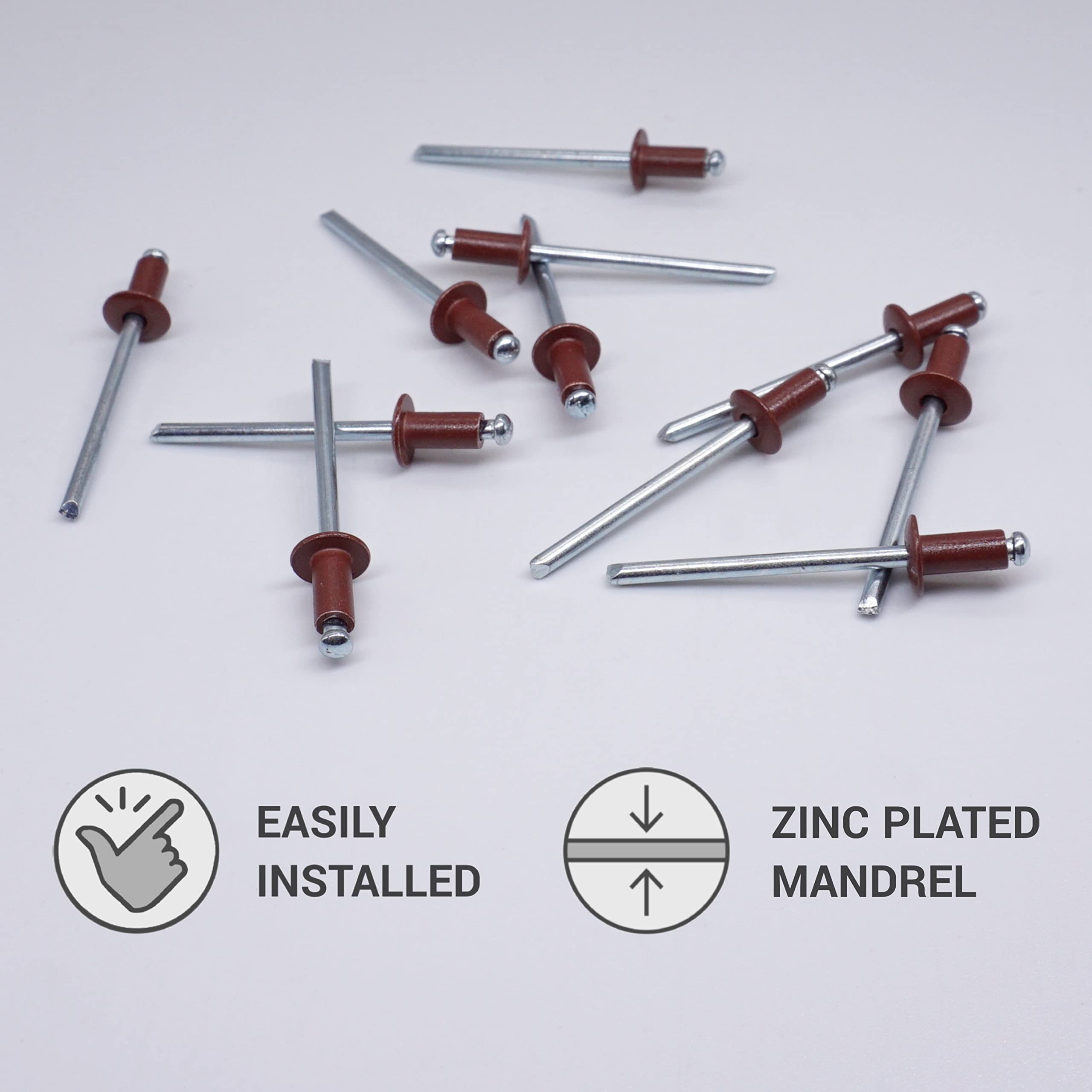 Remaches Zinc 6.0x30mm Remaches Ciegos Zinc 6.0x30mm - 30 Unidades, Cabeza Cúpula, Norma DIN 7337, Para Metal Y Plástico 30 Piezas Cabeza Cúpula