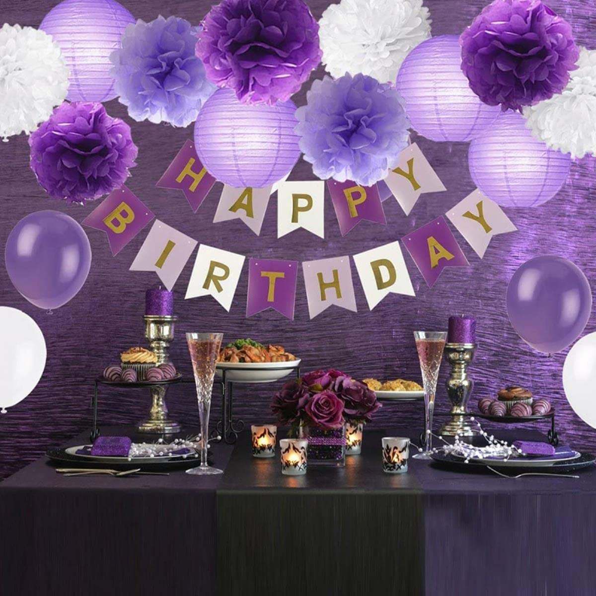 AITIHYA 11-16pcs Fiori di Carta velina Lanterne di Carta a Sfera Pom Poms Lanterna di Carta Mista Fai da Te Anniversario di Matrimonio Doccia Decorazioni per Feste-D 11 Pezzi, 2 Set