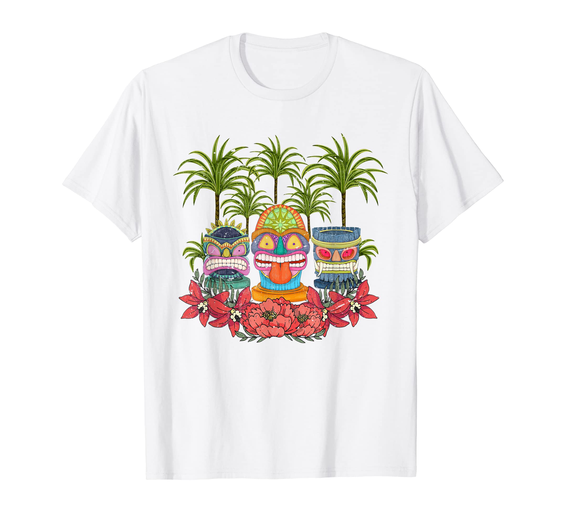 Hawaiian Tiki Mask Gift IdeaPolynesian Totem Hawaiian Tiki Mask Palm Trees Tiki T-Shirt