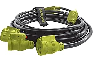 Sun Joe Home Equipment SJG-EXT2510-3WAY Yellow Jacket Series 3 Outlet Power Cord,...