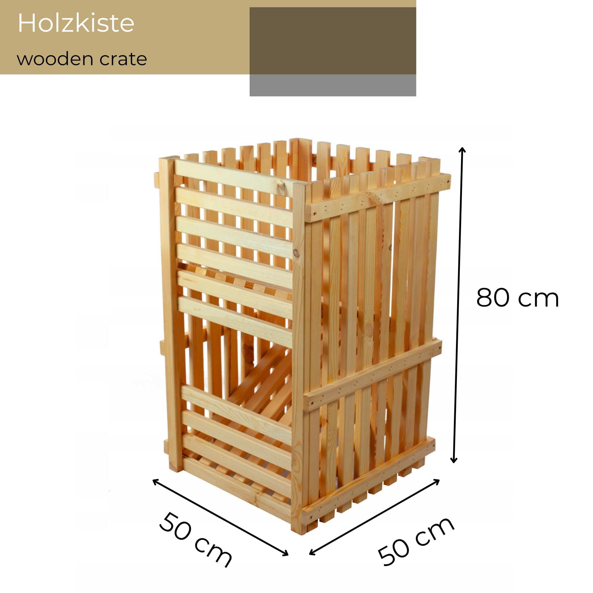 Kartoffelkiste 50x80x50 cm Kartoffel Aufbewahrungsbox Holz Zwiebel Obstkiste Gemüse Aufbewahrung Holzkisten Kartoffelbox Groß