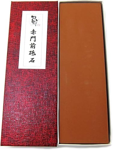 Houcho. Piedra de afilar com de grado medio, Akamonzen (pequeño)