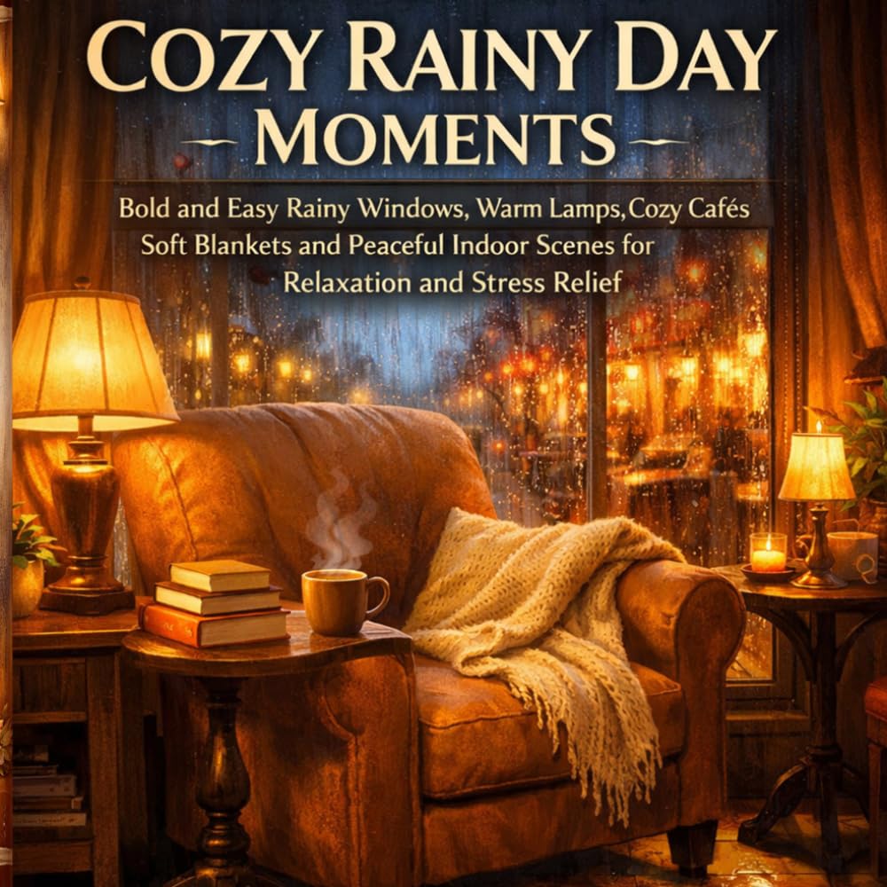 Cozy Rainy Day Moments Coloring Book: Bold and Easy Rainy Windows, Warm Lamps, Cozy Cafés, Soft Blankets and Peaceful Indoor Scenes for Relaxation and Stress Relief (Cozy Line Studio Collection)