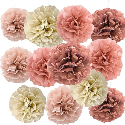 Miniatura 9 de Decoración de pompones de papel para colgar de pañuelos de arcoíris pompones de papel para colgar bola de flores boda fiesta de cumpleaños baby