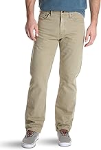 relaxed fit khaki jeans