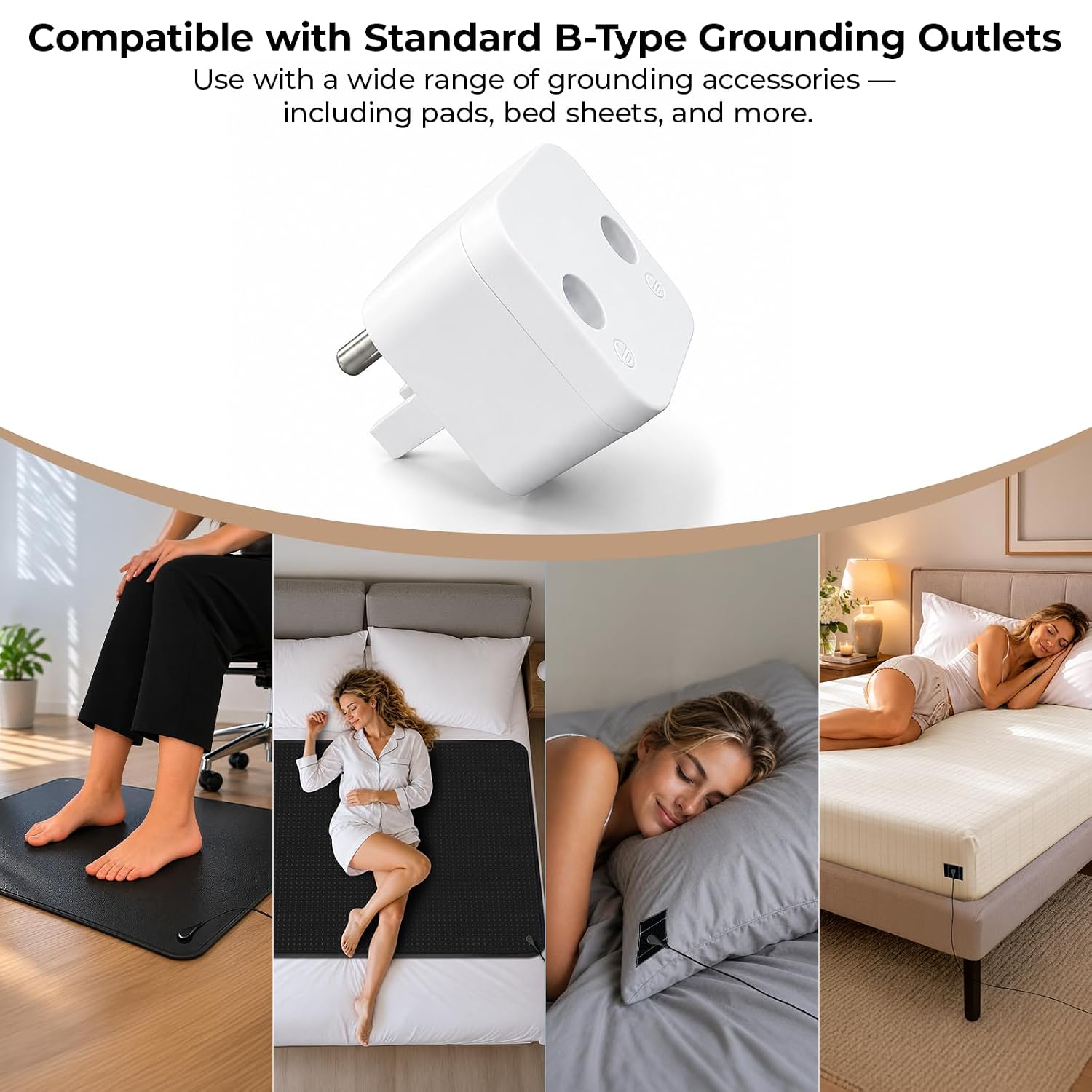 Grounding Plug Adapter Outlet Tester for Grounding Products American B-Type Outlets, Grounding Accessories Kit
