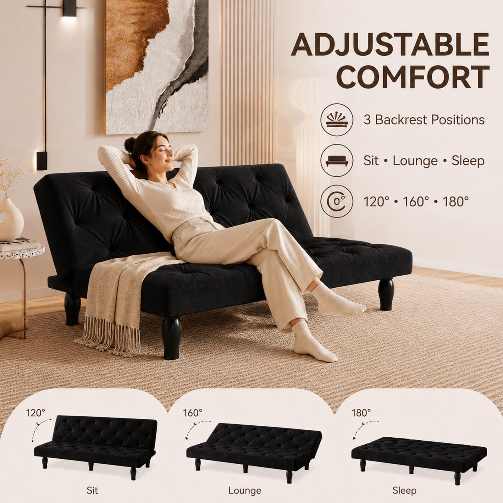 The 5 Best Cheap Sofas Under $500 in 2026 1 Anwick 3-in-1 Futon Sofa Bed, 66' Velvet Love Seat Sleeper Bed with Adjustable B — product photo