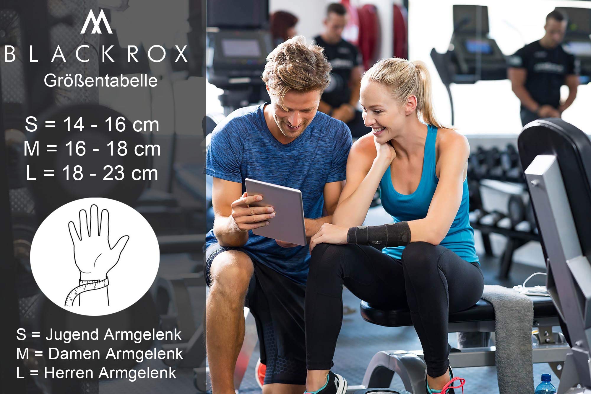 BLACKROX CARPIROX szyna na nadgarstek, zwycięzca porównania, bandaż na nadgarstek, podpórka na nadgarstek, opaska na nadgarstek, sportowa, dla mężczyzn i kobiet, na lewą i prawą rękę (rozmiar L